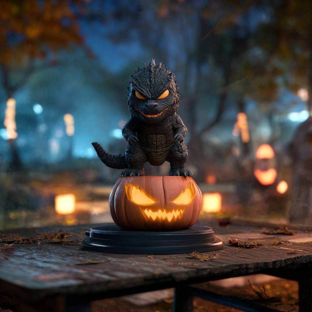 Godzilla Halloween نسخه (LED light)